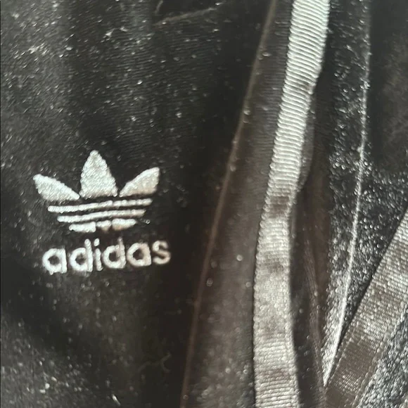 Adidas Velvet Joggers with Grosgrain Stripes in Black - Picture 3 of 4